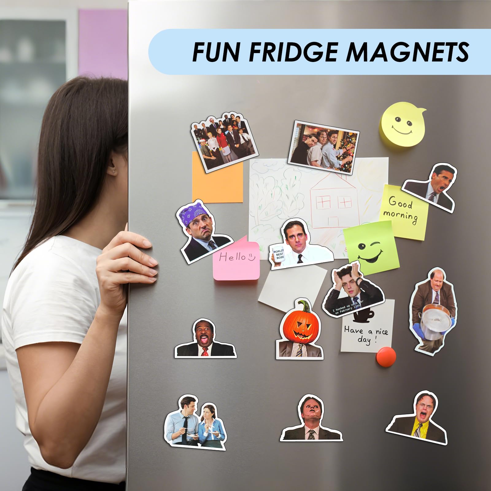 The Office Magnets 12 pcs- Great Gift for Office Fans, Funny TV Show Fridge Decor for Cabinets Fridge Locker