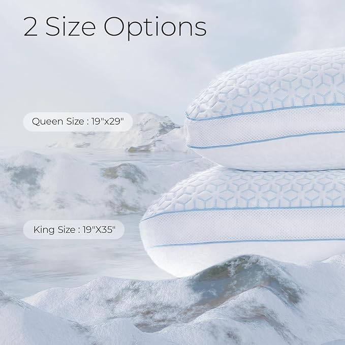 Set 2 Almohadas Memory Foam Queen Refrescante miniatura 7