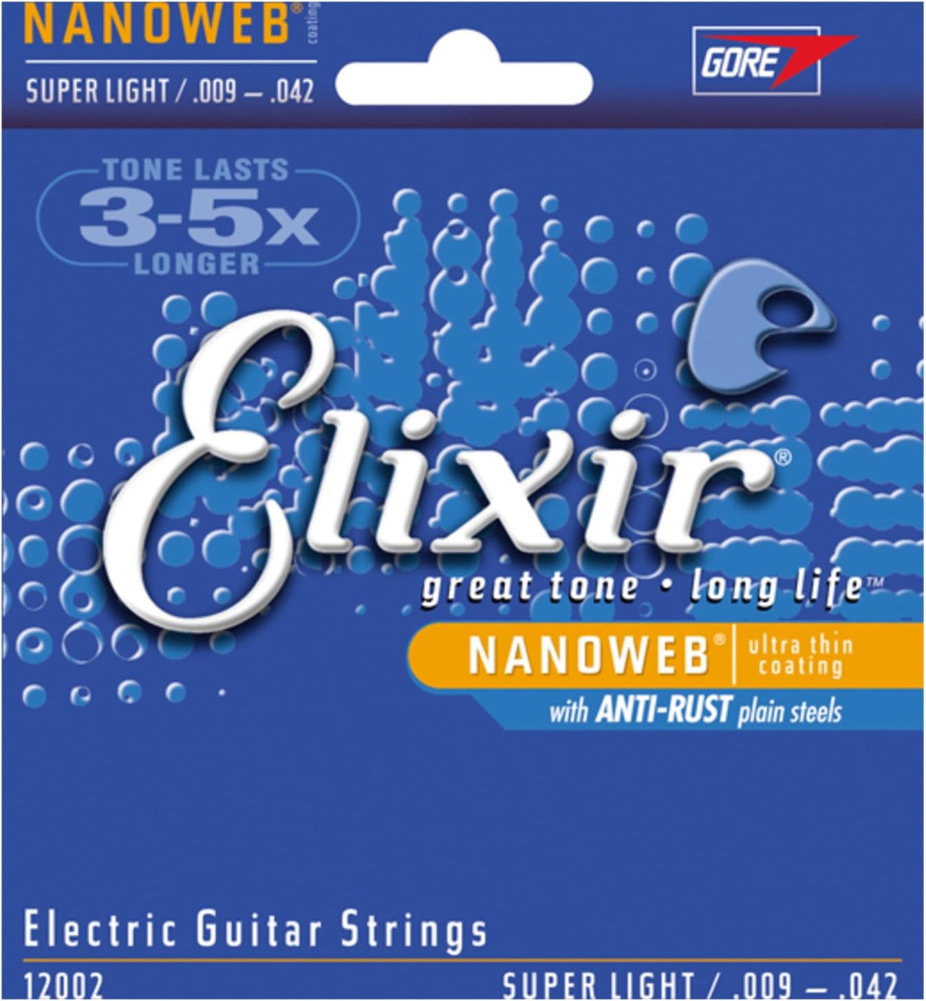 3 Sets of Elixir 12002 Super Light Electric Strings (9-42) (Nanoweb)