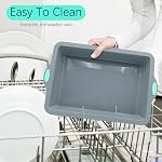 To encounter Set de casseroles en silicone, 4 Pièces Assortiment antiadhésif avec casseroles, feuilles de cuisson, feuilles à biscuits, casserole avec cadre renforcé en métal Plus de force, gris clair
