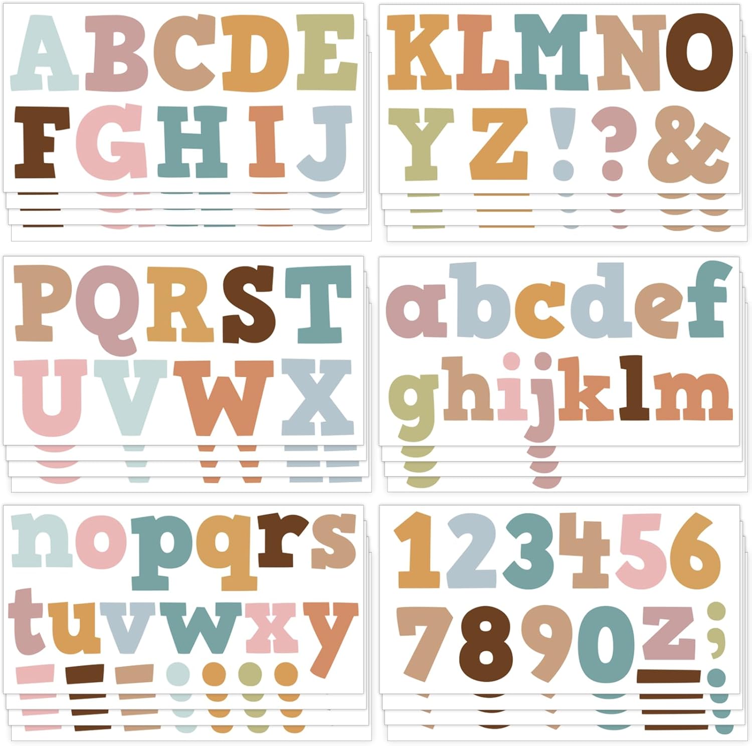 Whaline 304 Pieces 24 Sheets Boho Large Letter Stickers 2.5