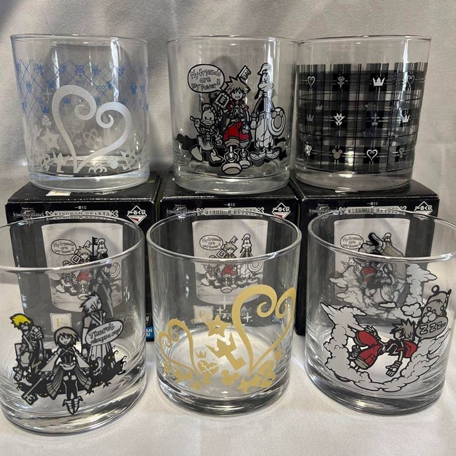 Amazon | 6種 キングダムハーツ グラス コンプリートセット 一番
