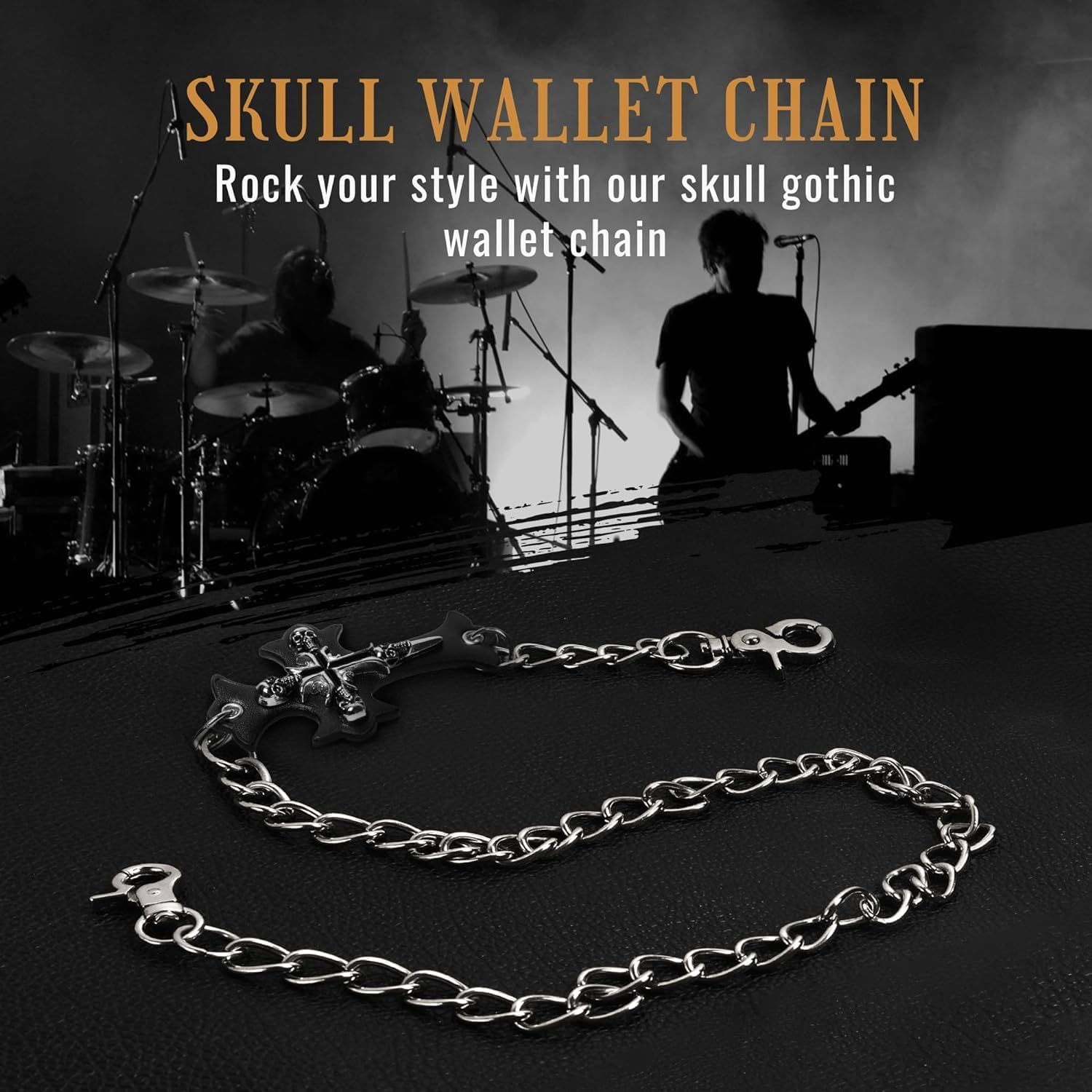 ZEKEE Cross Chain Wallet Leather - Jesus Gifts - Punk Skull Gothic Bifold Halloween Goth Accessories | Unisex, Black - Image 7