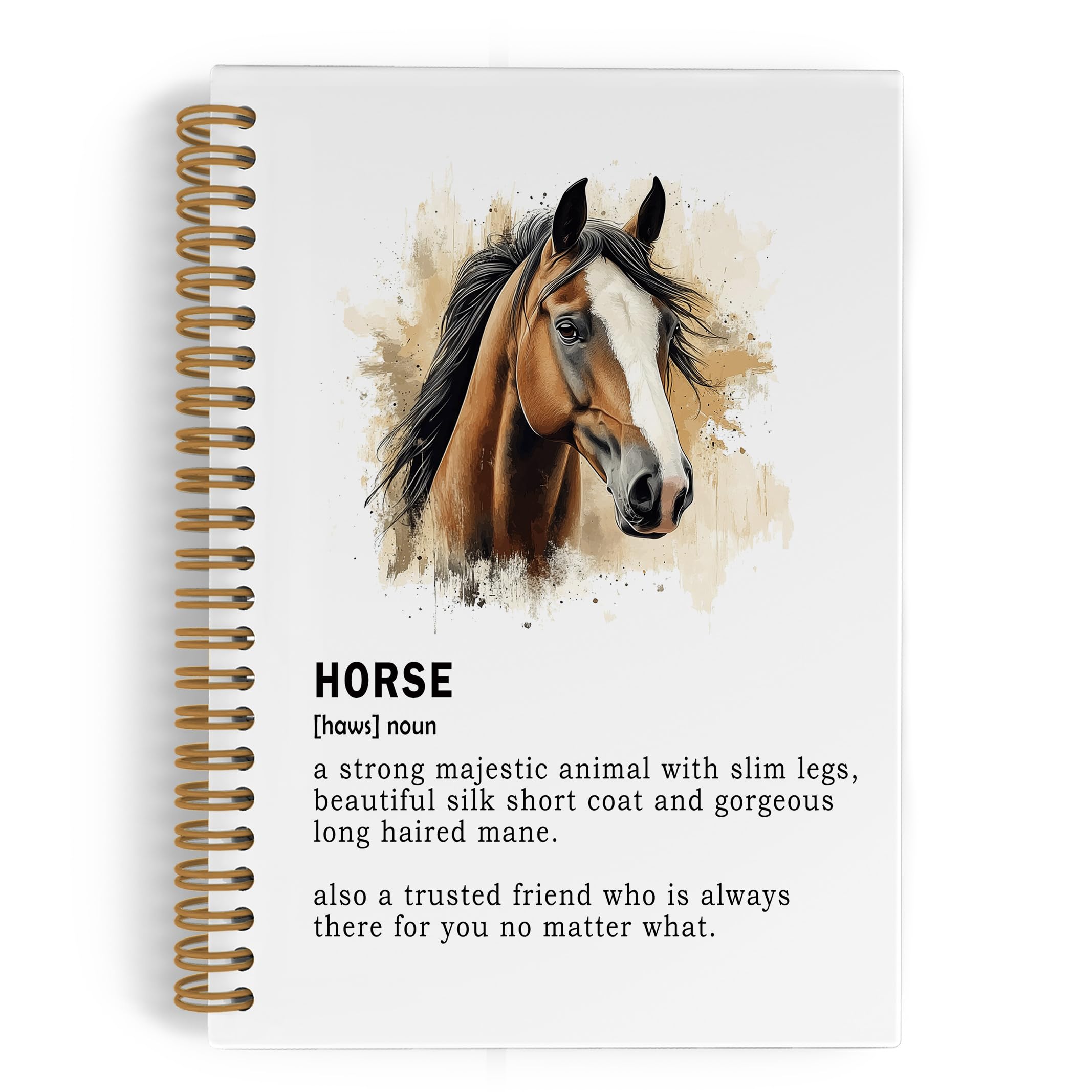 QLMX Horse Spiral Notebook, Horses Gifts Journal Notebook, Equestrian Training Notebooks for School Work, Horse Trainer Office Supplies Gifts for