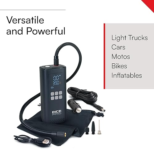 Miniatura 5 de Viair Every Vehicle Carry EVC31 PRO - Compresor de aire recargable, portátil, doble fuente de alimentación, indicador LED con preestablecido -