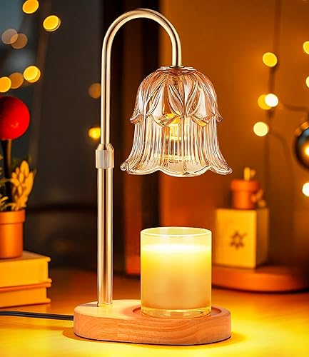 Candle Warmer Lamp Adjustable Timer - Electric Flower Glass Candles
