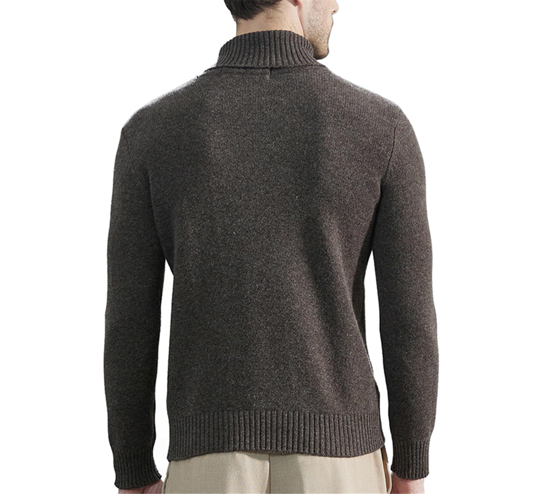 Mnjyihy Maglione in Cashmere Lavorato A Maglia A Collo Alto da Uomo Maglione A Maglia Spessa in Lana Merino da Uomo