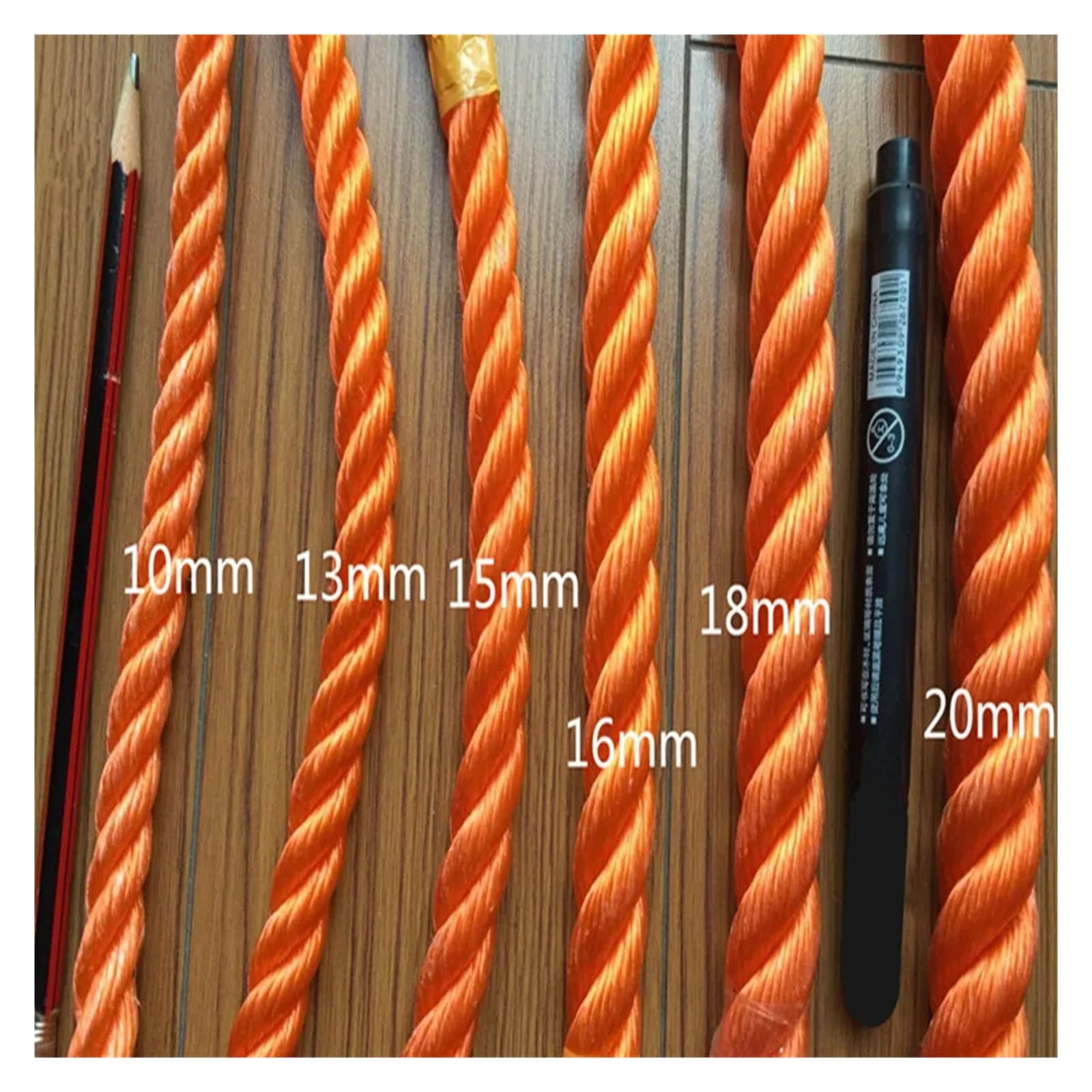 Cordón de macramé Hilo trenzado Cordón de algodón trenzado Naranja Rojo 8-10 mm x 10-20 m(10mmx20m)