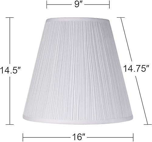 Miniatura 4 de Pantalla de lámpara plisada de hongo grande de 9 pulgadas superior x 16 pulgadas inferior x 14.5 pulgadas de alto x 14.75 pulgadas de inclinación