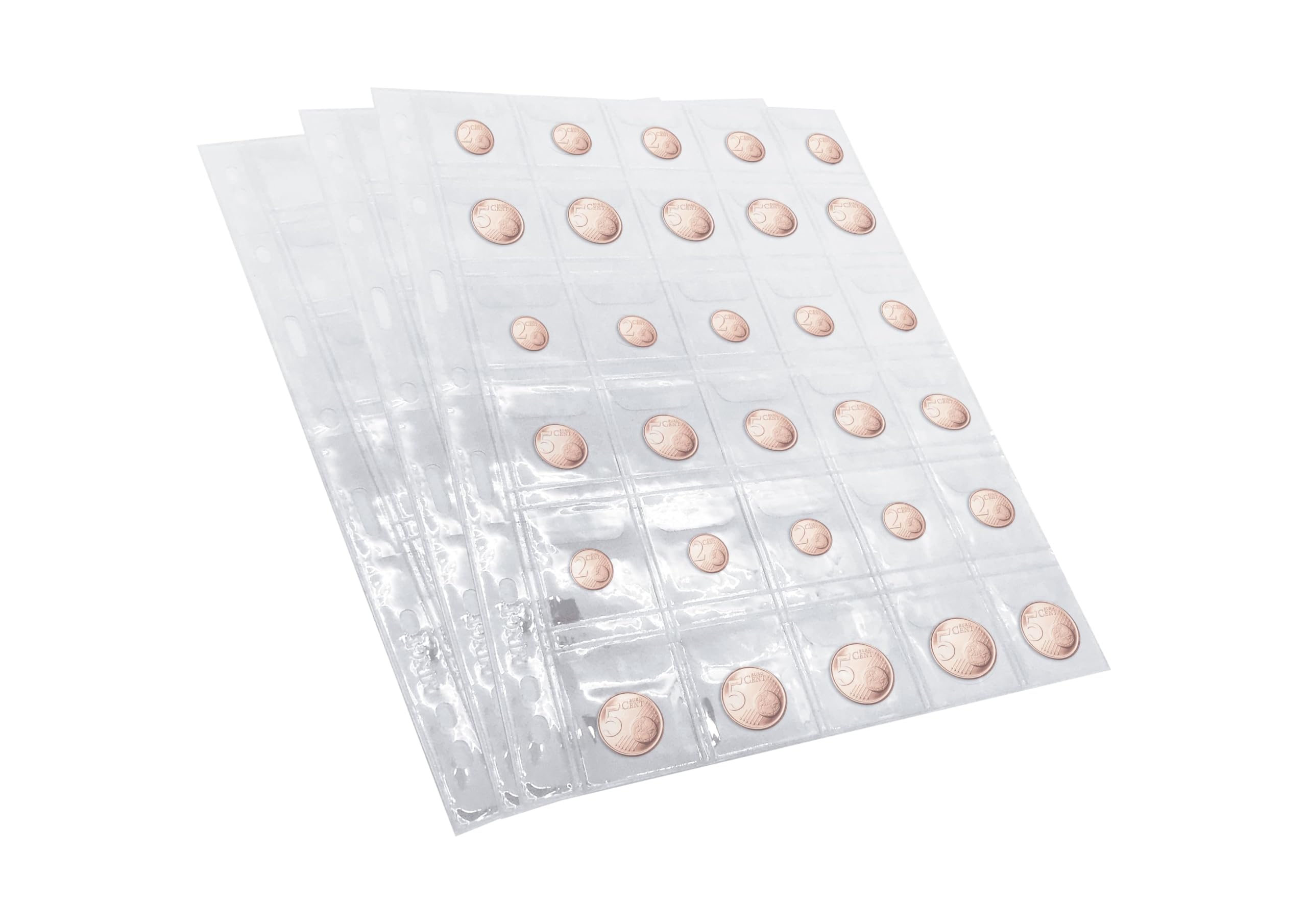 10PCS 30 Slots Coin Album Inner Sheets Standard 9-Hole Coin Pocket Type Album Insert Pages For Coin Collecting And Supplies