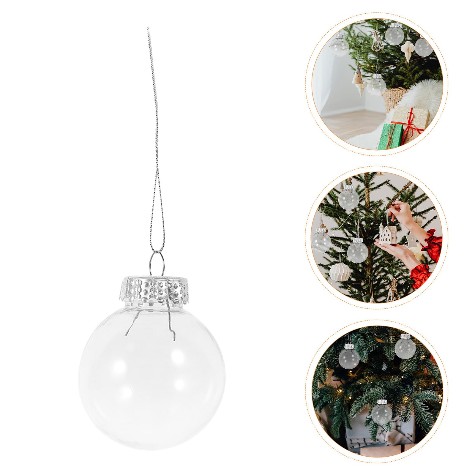 Bolas Decorativas Transparentes Rellenables 6 CM 30 Unidades Adornos Colgantes de Plástico para Manualidades Decoración Navideña Bodas y Fiestas Esferas DIY para Interiores y