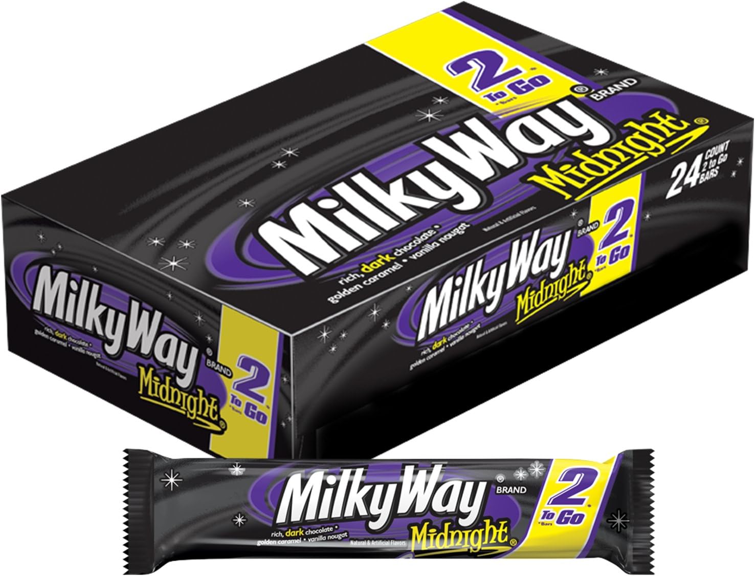 Amazon.com : Milky Way Midnight Dark Chocolate Sharing Size Candy Bars ...