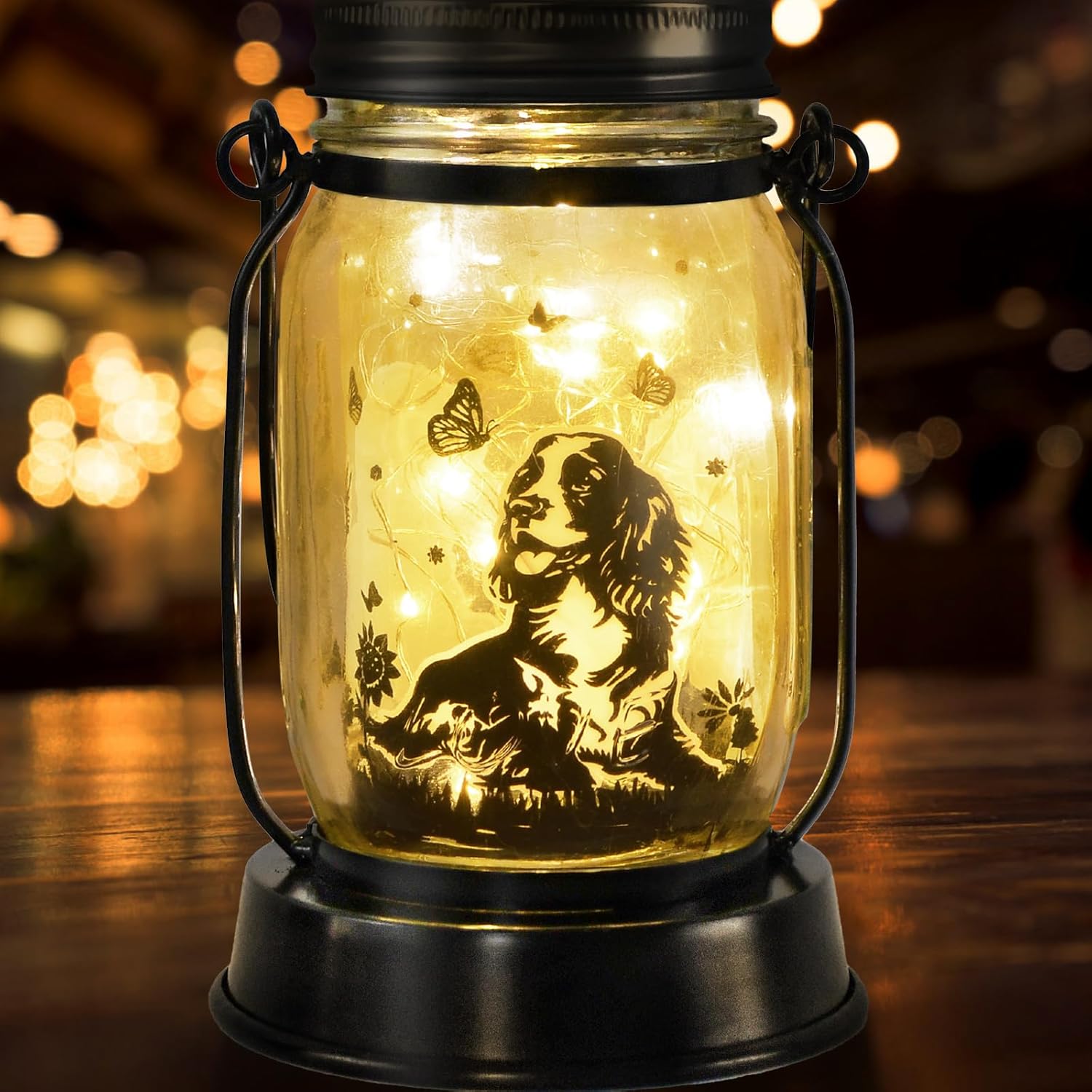 Cocker Spaniel Dog Gifts for Women/Men Cocker Spaniel Solar Lanterns Birthday Dog Lovers Lantern Pet Loss Dog Memorial Lights Solar Garden Decoration for Yard, Patio,Backyard,Porch Torches Light - Image 8
