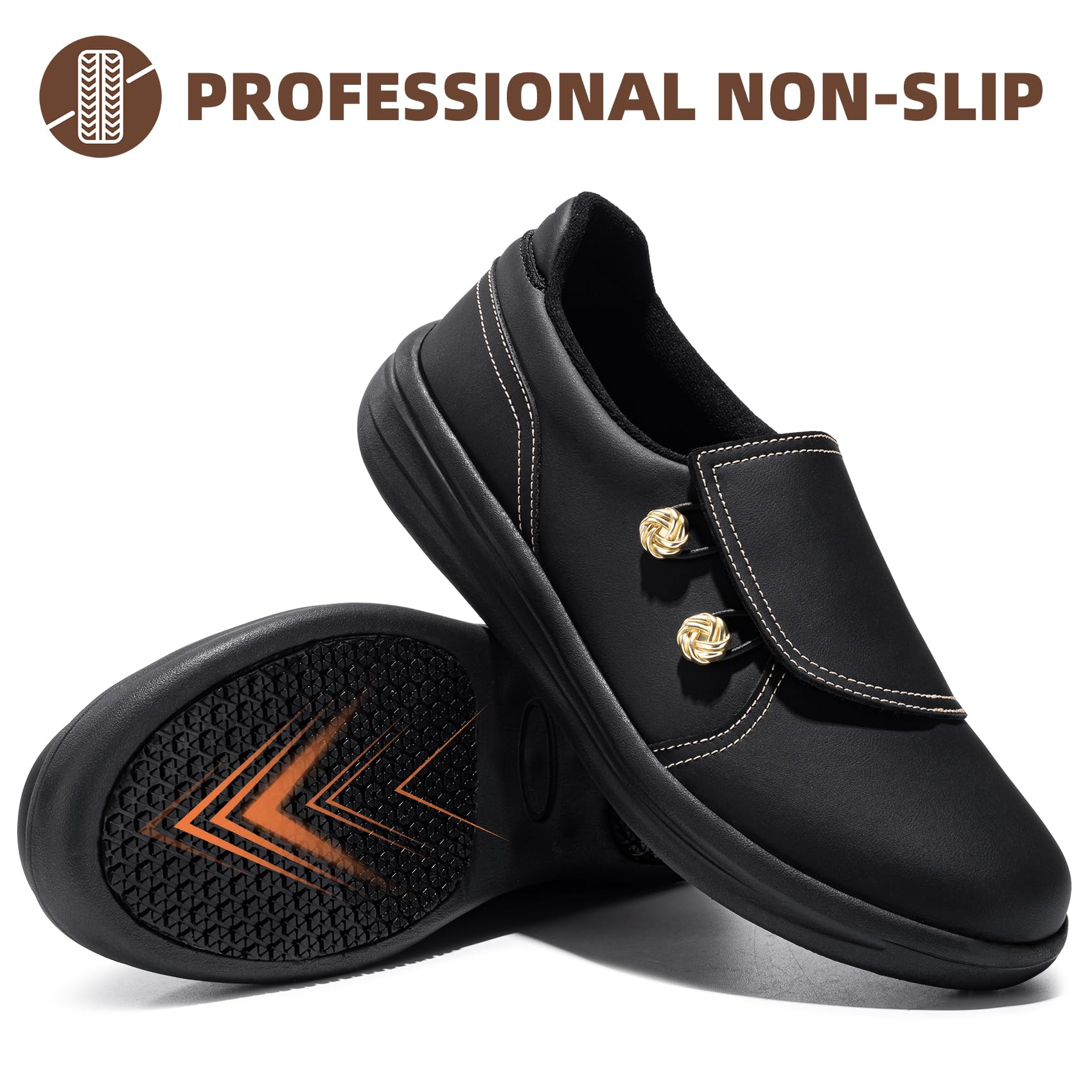 LARNMERN Zapatos de cocina antideslizantes y resistentes al trabajo para