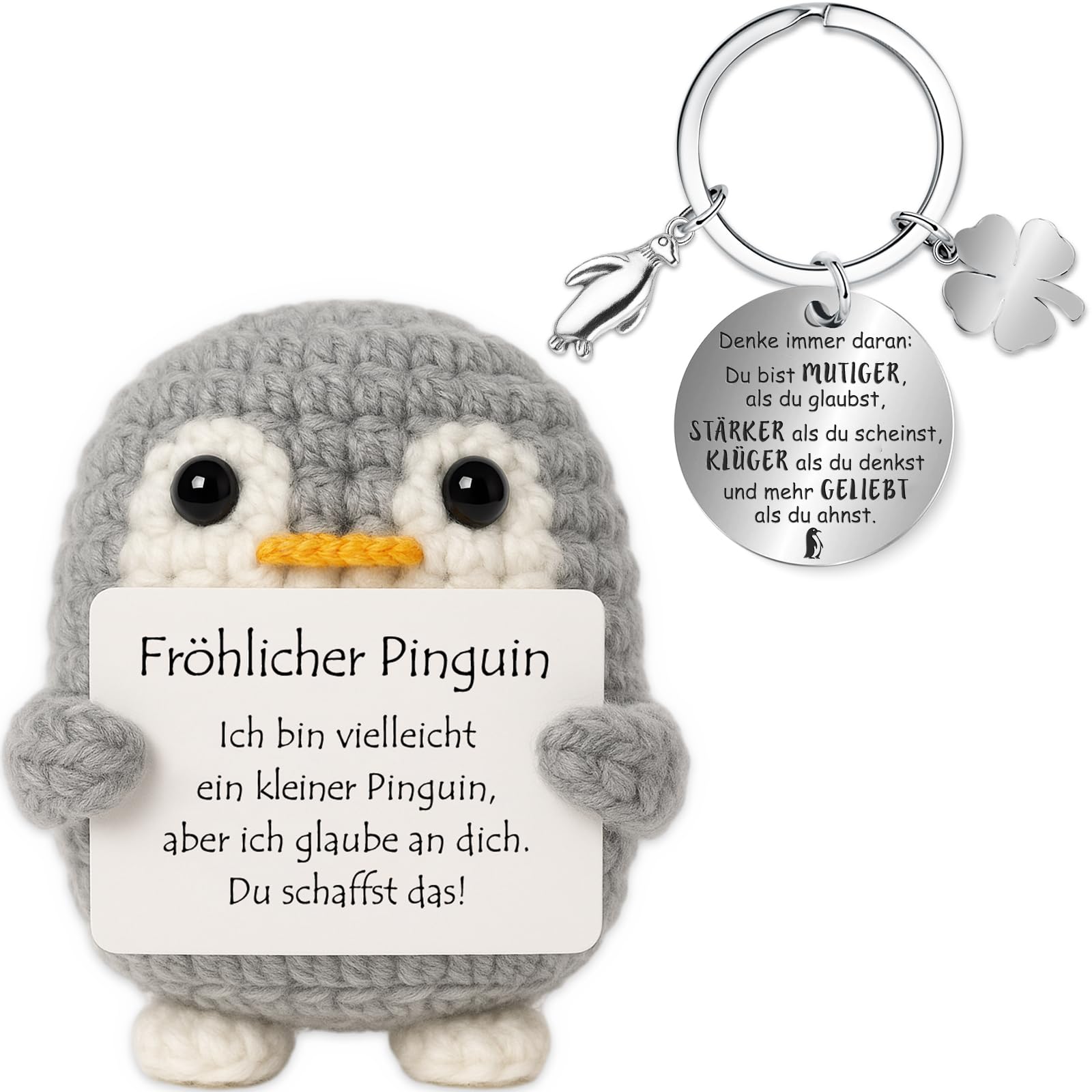 Farbeele Positive Figur und Glücksbringer-Schlüsselanhänger, Pocket Hug, MutmacherGeschenk, Gute Besserung Geschenk, Glücksbringer Prüfung Geschenk, Geburtstagsgeschenk