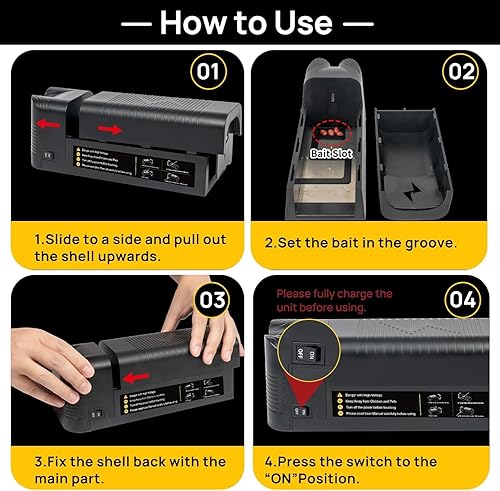 Miniatura 7 de Zapador Eléctrico para Ratas Zapador Eléctrico para Ratones Paquete de 2 Trampa Electrónica para Ratones Asesino Efectivo de Roedores con Voltaje