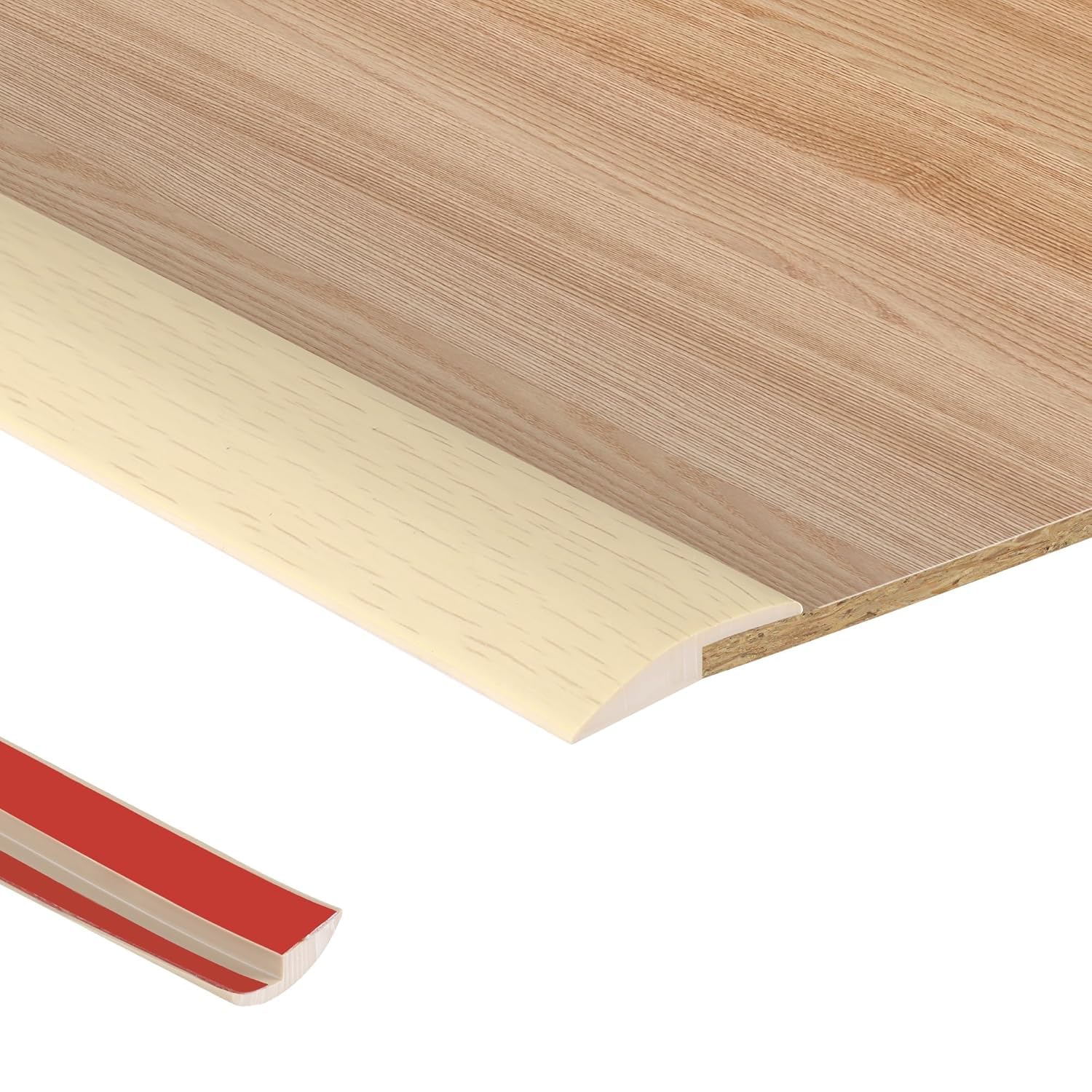 3 Meters 5mm Self Adhesive Carpet Edge Strip PVC Floor Transition Strips Door Threshold Strips Edging Trim Strip Laminate Door Strip Floor Strip <5mm Threshold Transition,Beige Wood Grain