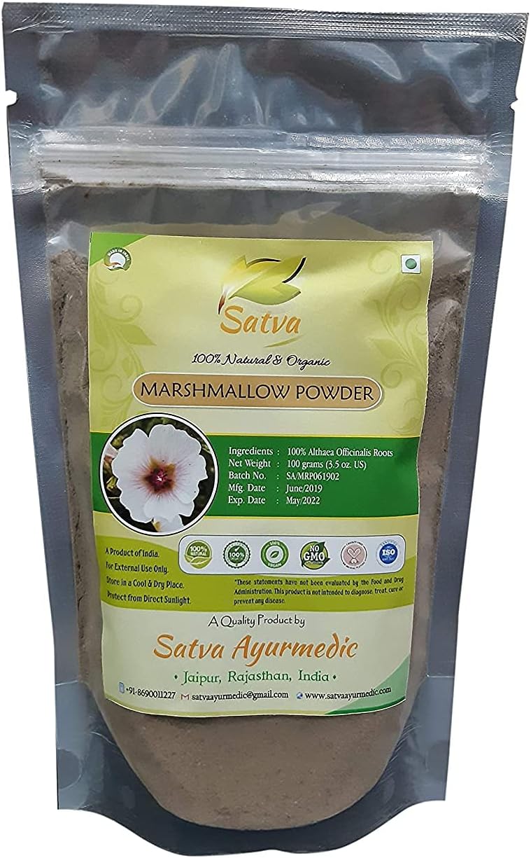 Astha SATVA Marshmallow Powder - 100% Althaea Officinalis Roots-(100 gm)