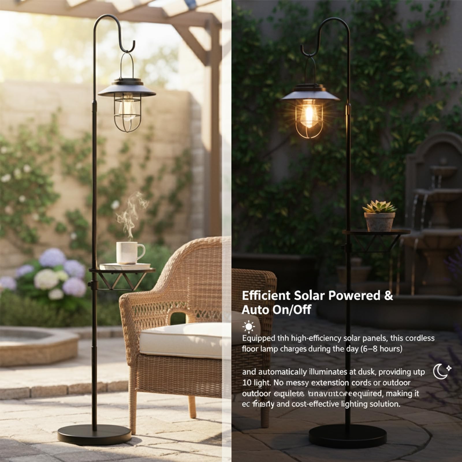Kirschblüte Luces solares, lámpara de pie para exteriores, luz solar impermeable con maceta, accesorios de patio al aire libre, adecuada para patio, terraza, balcón, patio, decoración de jardín, 1