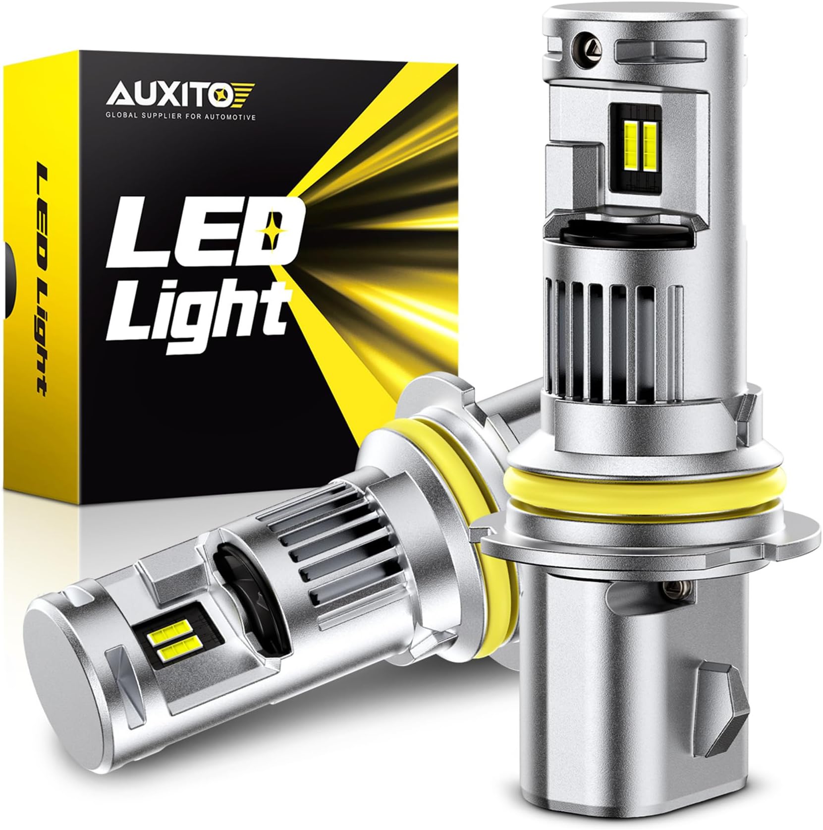 9004/HB1 LED HeadIight Bulbs, 1:1 Halogen Size, 6500K Ultra Bright, 1000% Brightness, Plug and Play, 60,000 Hours Lifespan, Pack of 2