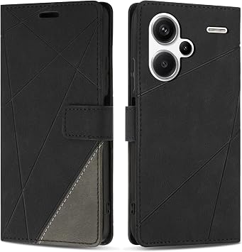 Mobile Phone Case for Redmi Note 13 Pro Plus 5G Case Premium PU Leather Mobile Phone Case Wallet Silicone Protective Flip Case for Redmi Note 13 Pro Plus 5G Black