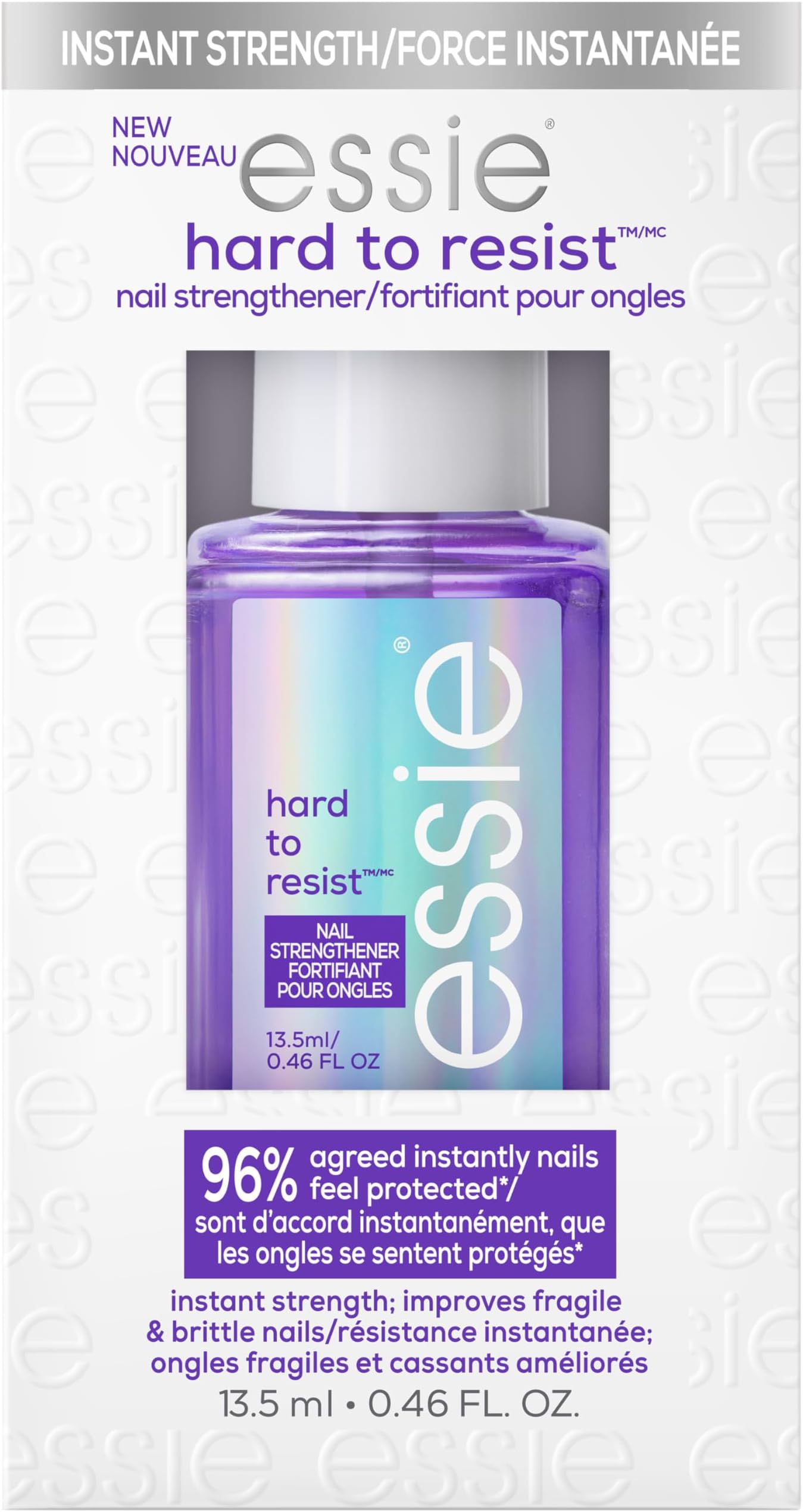 Nail Care, 8-Free Vegan, Hard To Resist Nail Strengthener, Neutralize & Brighten, violet, 0.46 fl oz