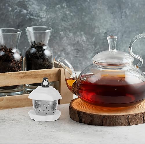 Miniatura 5 de Difusor de filtro de té pingüino de frutas de acero inoxidable fino para amantes de la bola, flor, intervalo suelto, acero, lindo, verde, forma de