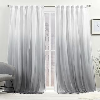 Exclusive Home Crescendo Lined Room Darkening Blackout Hidden Tab Top Curtain Panel Pair, 52