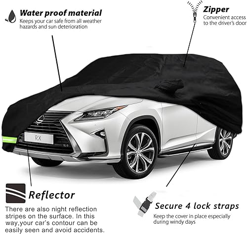 Miniatura 8 de YIXIN Funda impermeable para automóvil Hyundai Veloster 2011-2023, ajuste personalizado, correa 100% impermeable a prueba de viento y bandas de