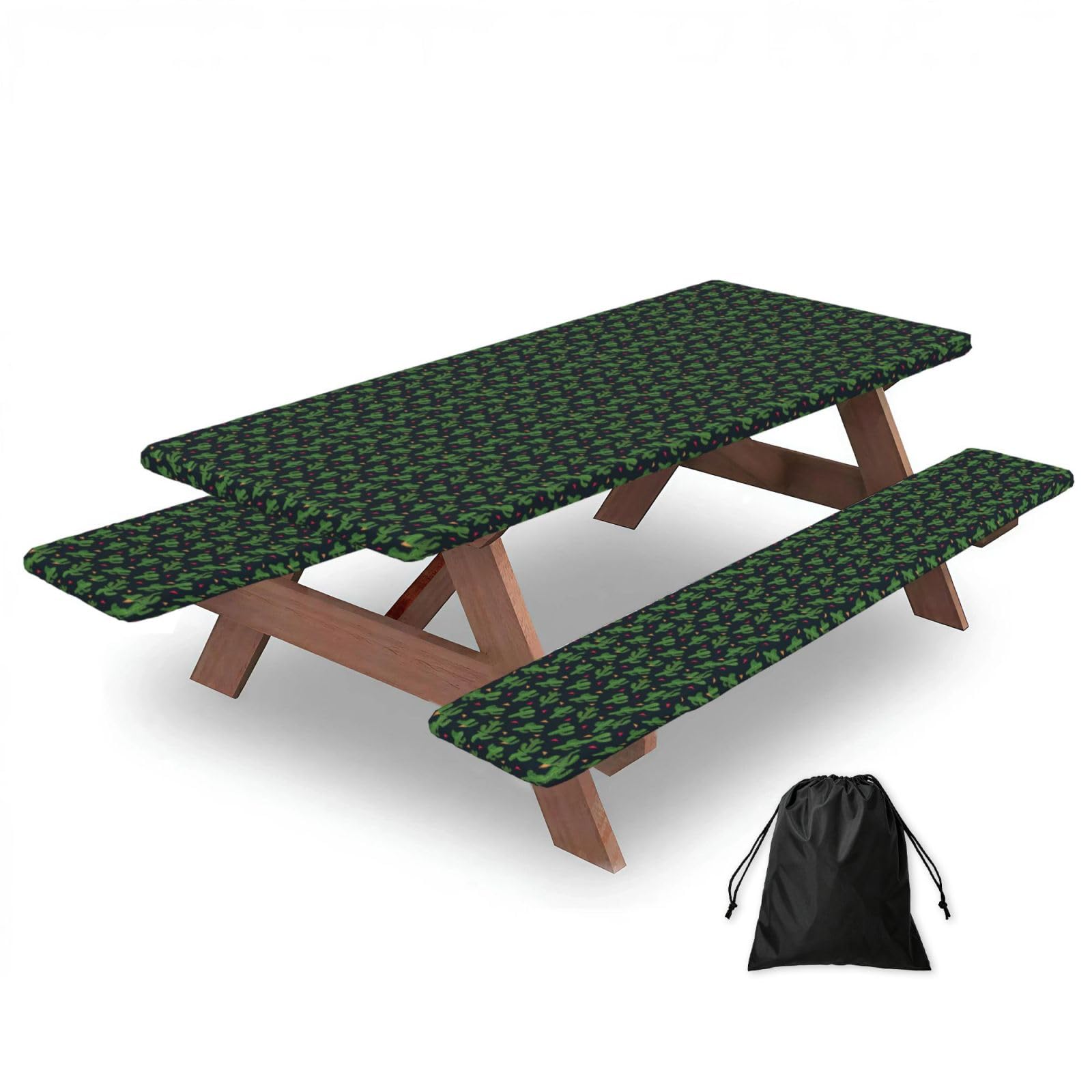 AYYQWE Cactus Art Print Picnic Table Bench Cover Outdoor Garden Party Decor Daily Accessory Gift