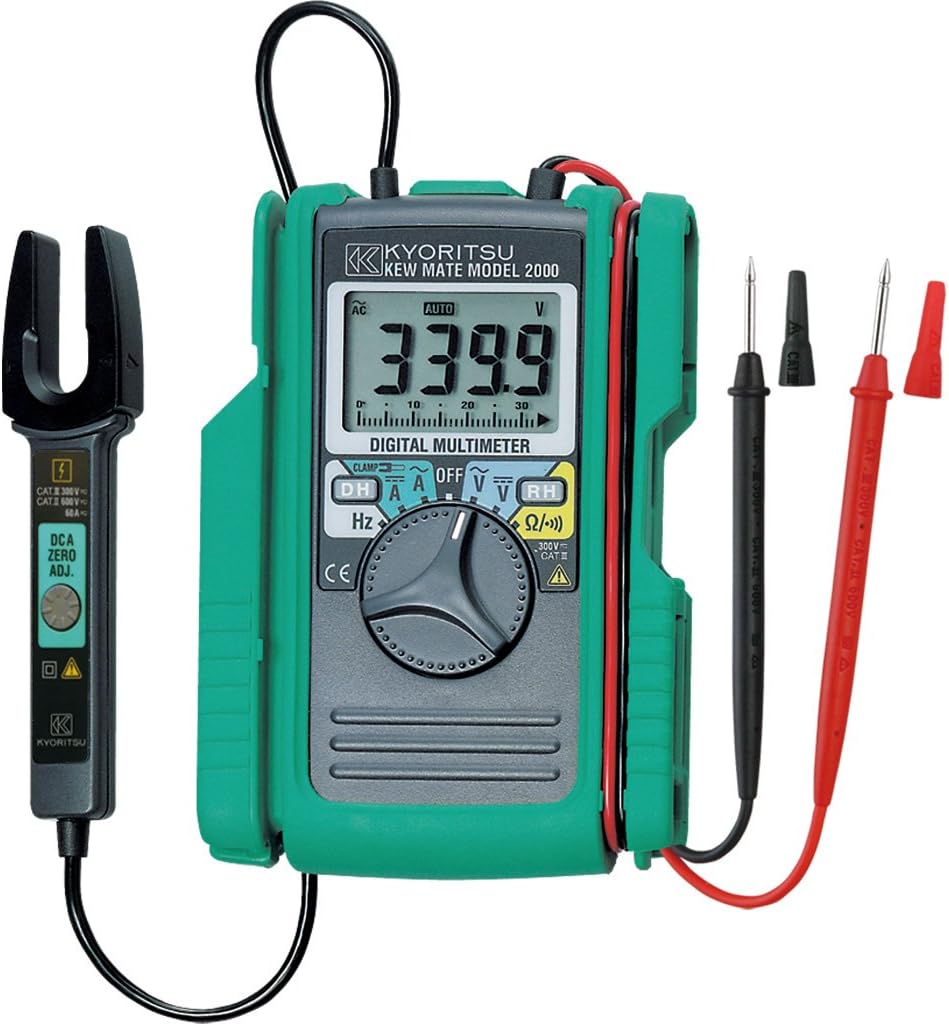 VEMER Kyoritsu KEW 2000 Digital Multimeter with Mini Pliers for Measuring AC/DC Voltage, AC/DC Current, Resistance, Continuity, Frequency, Grey