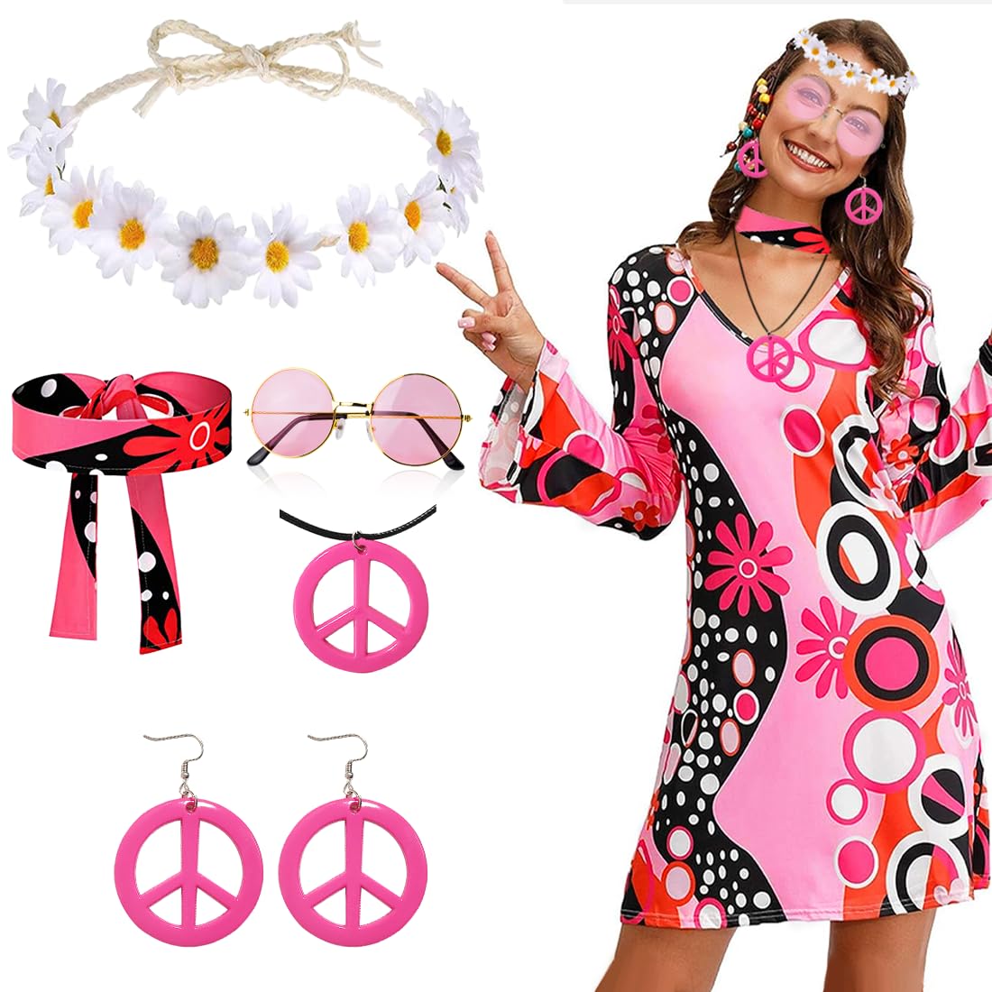 Sprinlot Disfraz Hippie Mujer