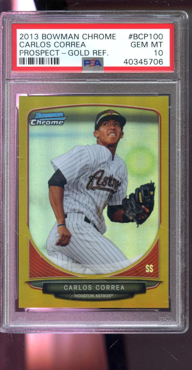 2013 Bowman Chrome Gold Refractor Carlos Correa 32/50 RC ROOKIE PSA 10 Graded Card