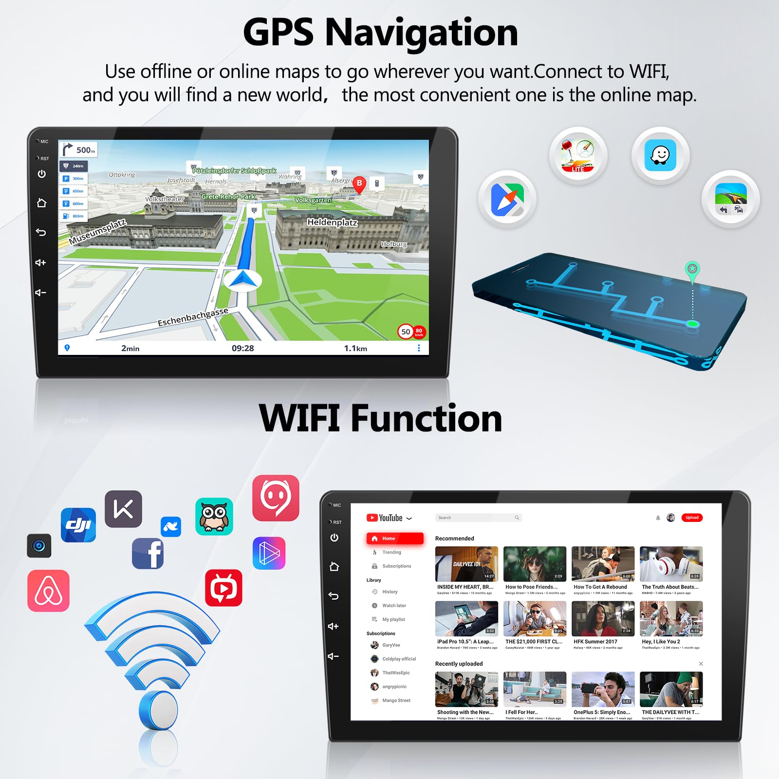 Android 13 2 Din Autoradio für Ford Focus Mk2/Mk3 2004-2011 mit Carplay Android Auto, 9 Zoll HD Touchscreen Radio Player mit Bluetooth WiFi GPS FM EQ Mirror Link