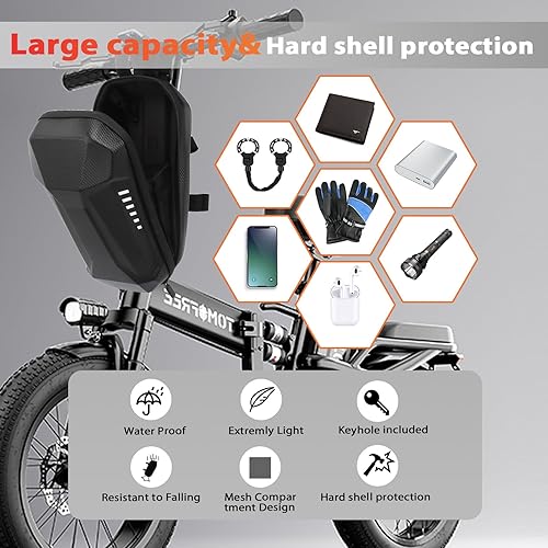 Miniatura 5 de Cerraduras de scooter eléctrico antirrobo con alarma, bolsa impermeable y llave, bloqueo de cadena de bicicleta antirrobo de alta resistencia para