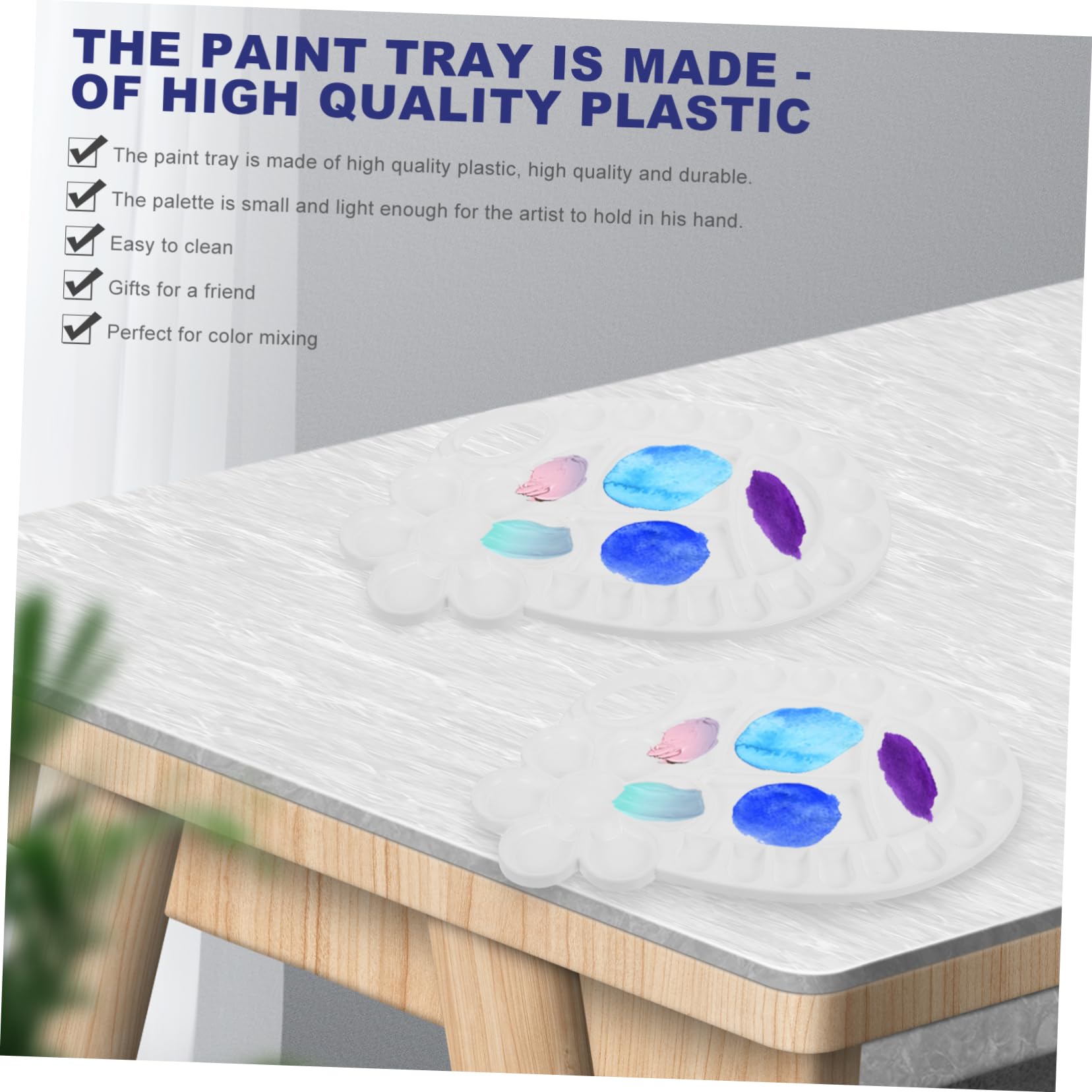 Veemoon 5pcs Oil Painting Trays Mixing Palette Elegant Art Supplies Lightweight for Easy Carrying for Artists Hobbyists