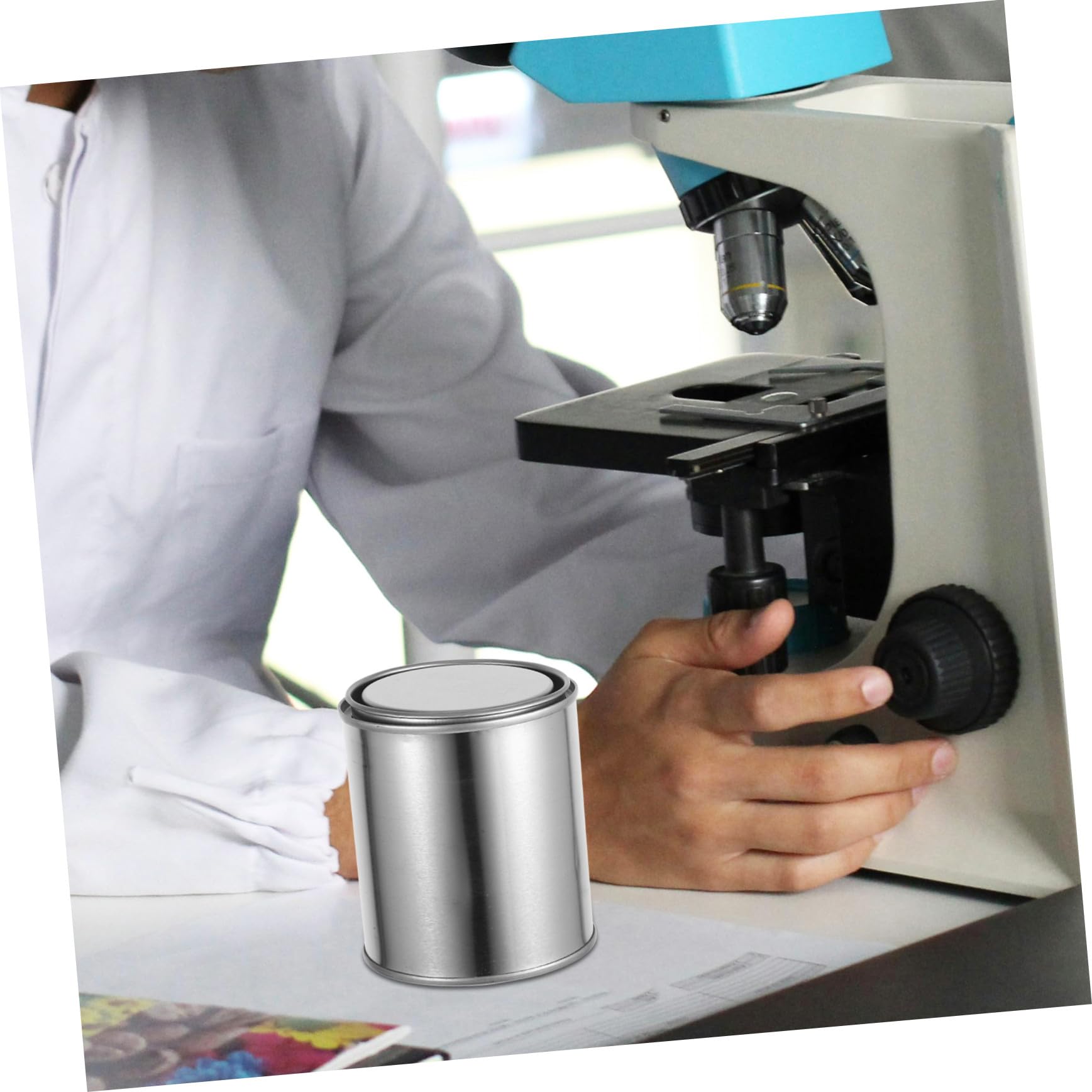 12 Cubos de Pintura Vacíos de Hierro con Diseño Grueso y Buen Sellado, Capacidad 0.4l, Color Plata, Ideales para Laboratorio y Almacenamiento