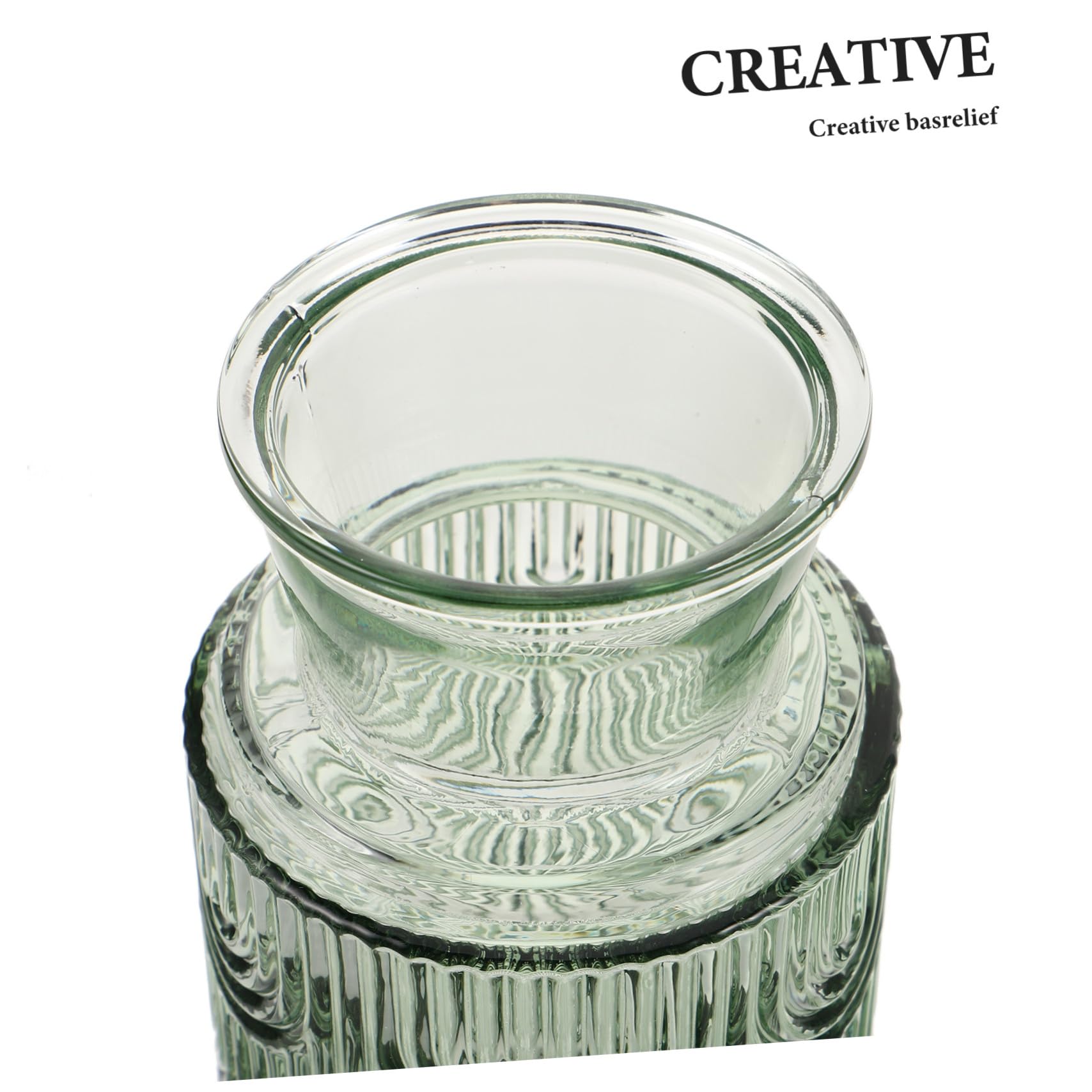 COLLBATH Embossed Glas Wasserbehälter Set mit Trinkbecher Klarer Kaltwasserbehälter und Becher Vielseitig für Saft Milch Mundspülung Kompakt für Nachttisch und Kleine Haushalte