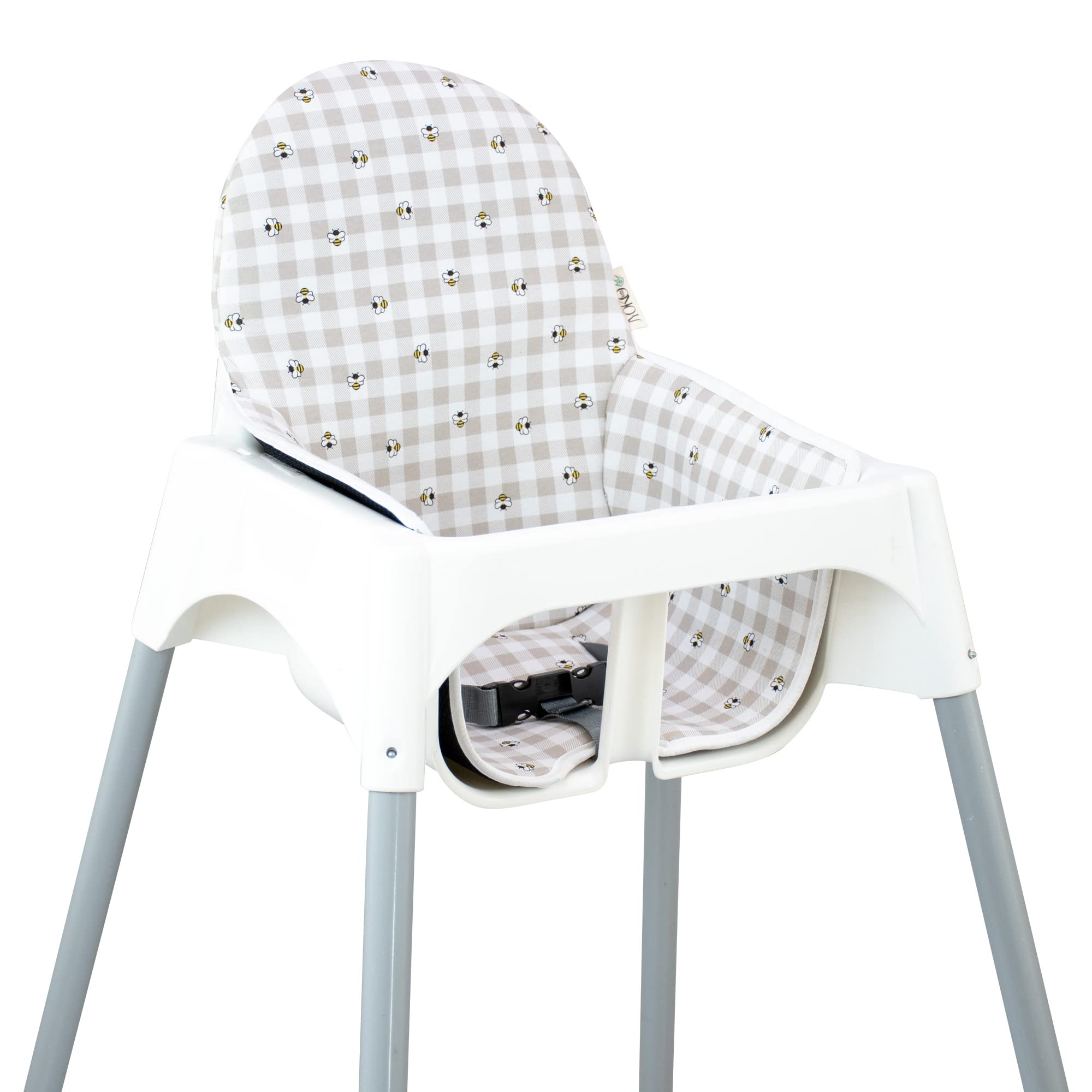 JYOKO KIDS Colchoneta para trona antilop compatible con Ikea, 100% Algodón (PICNIC VICHY)