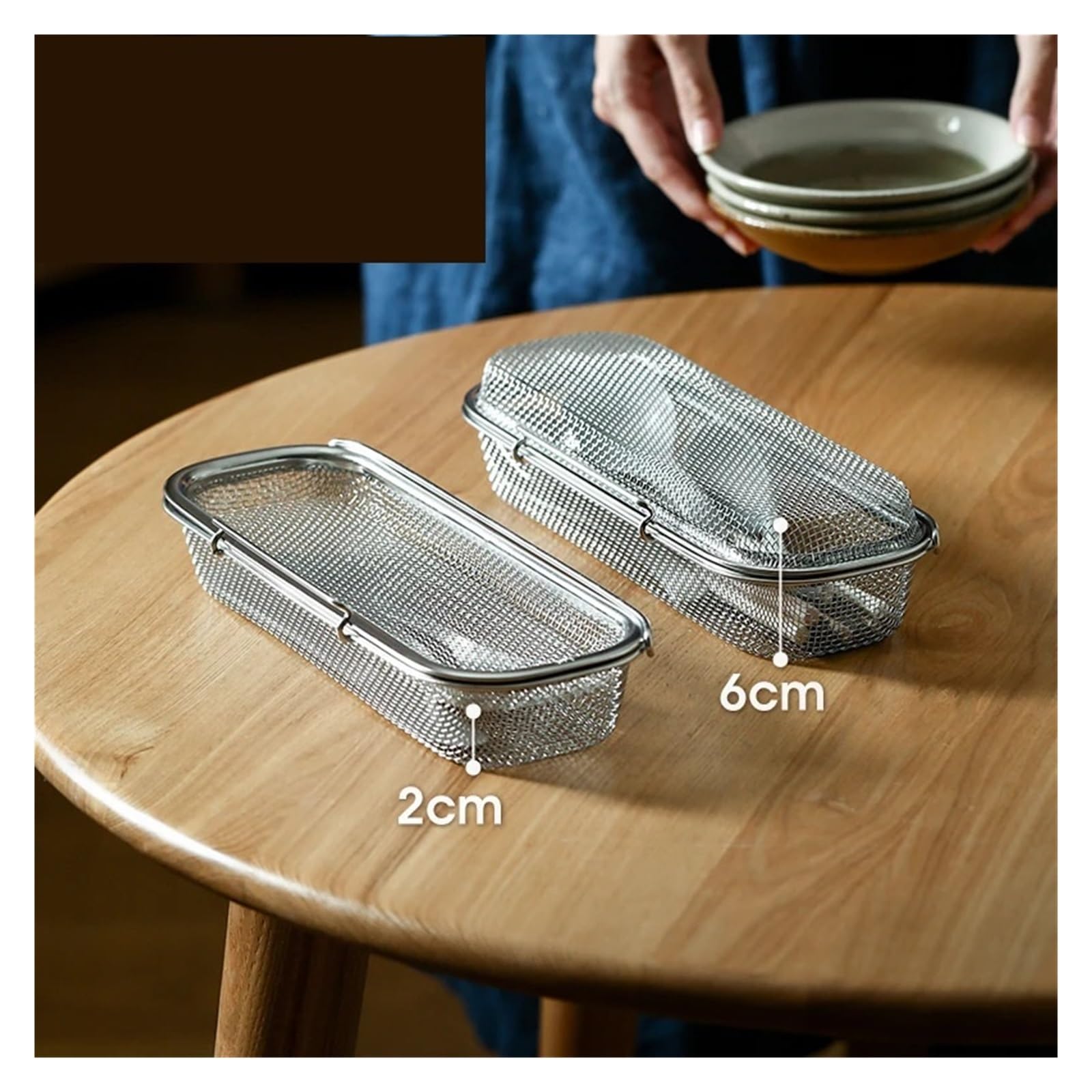 Cesta de lavavajillas, compatible con SHIMOYAMA, 27x11x6cm | Soporte de acero inoxidable 304 para artículos pequeños, reutilizable, 05N3IUG27116A