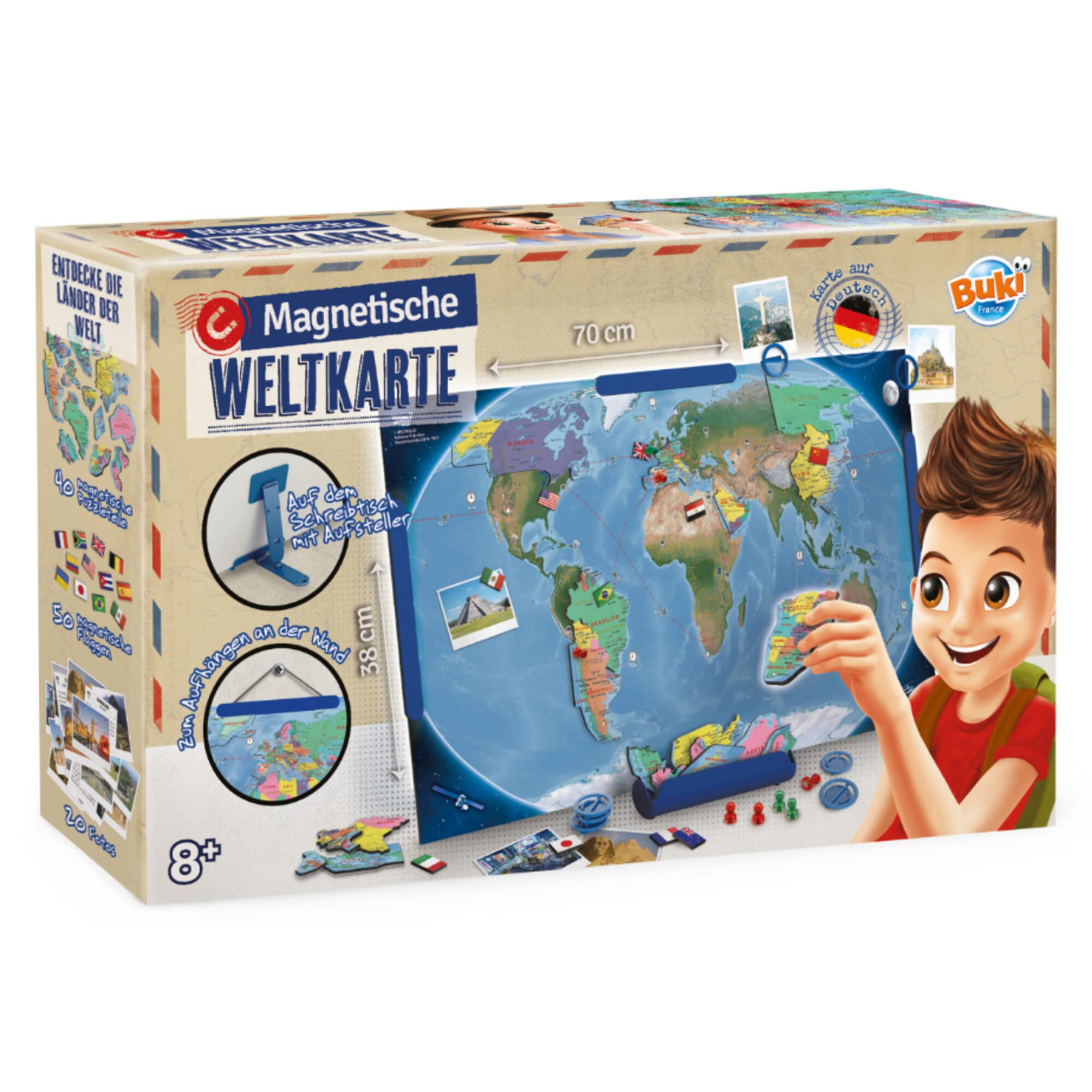 BUKI 7346DE - Magnetische Weltkarte - Deutsche Version