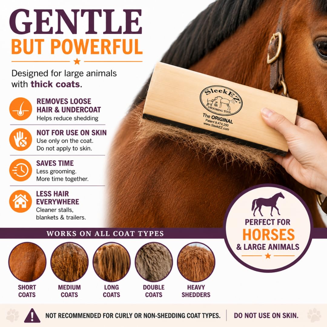 Sleekez Outil de toilettage Brosse pour Chat/Chien/cheval