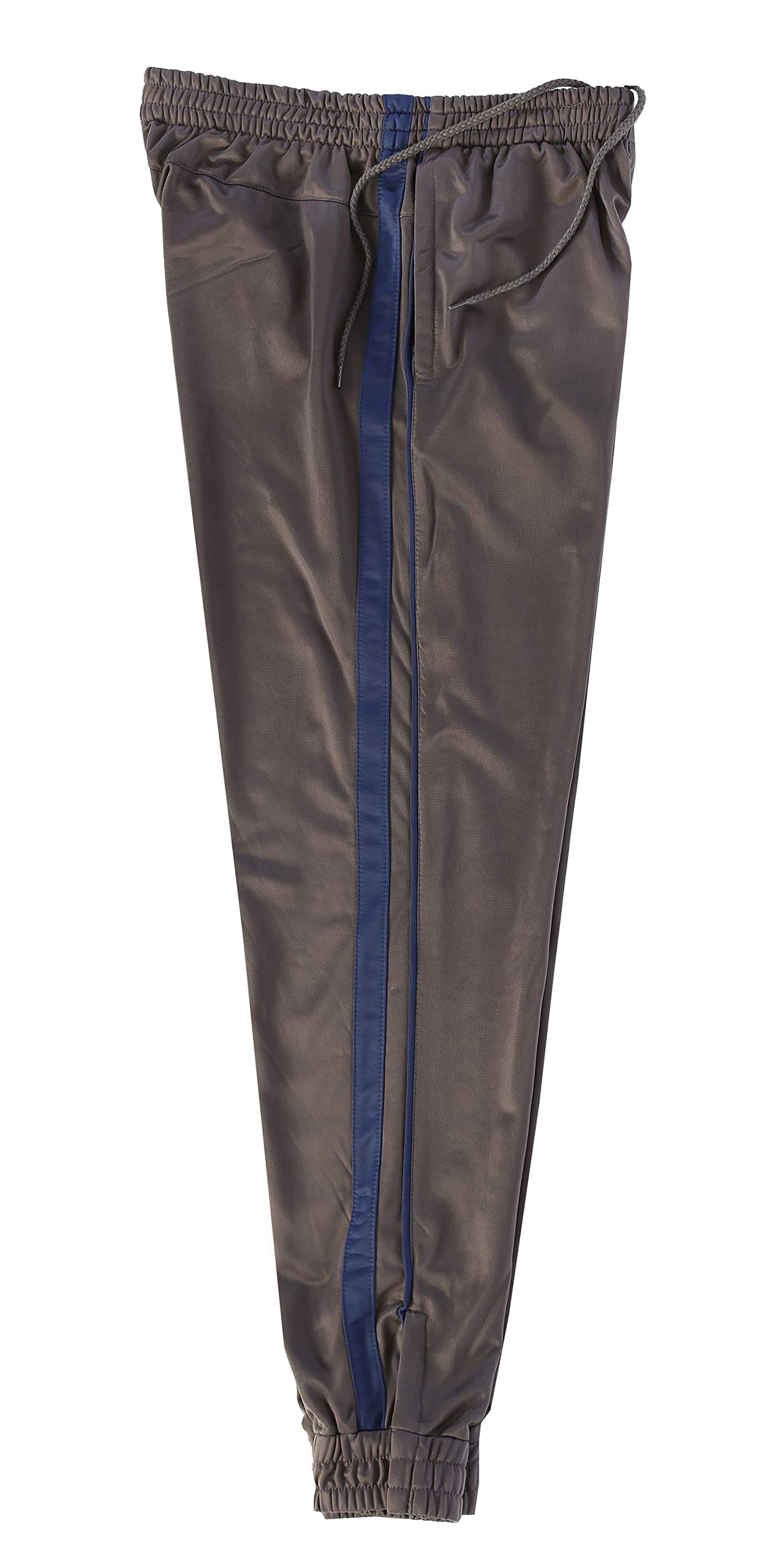 Gioberti Mens Athletic Track Pants with Ribbed Zipper Cuffs, Charcoal, Large