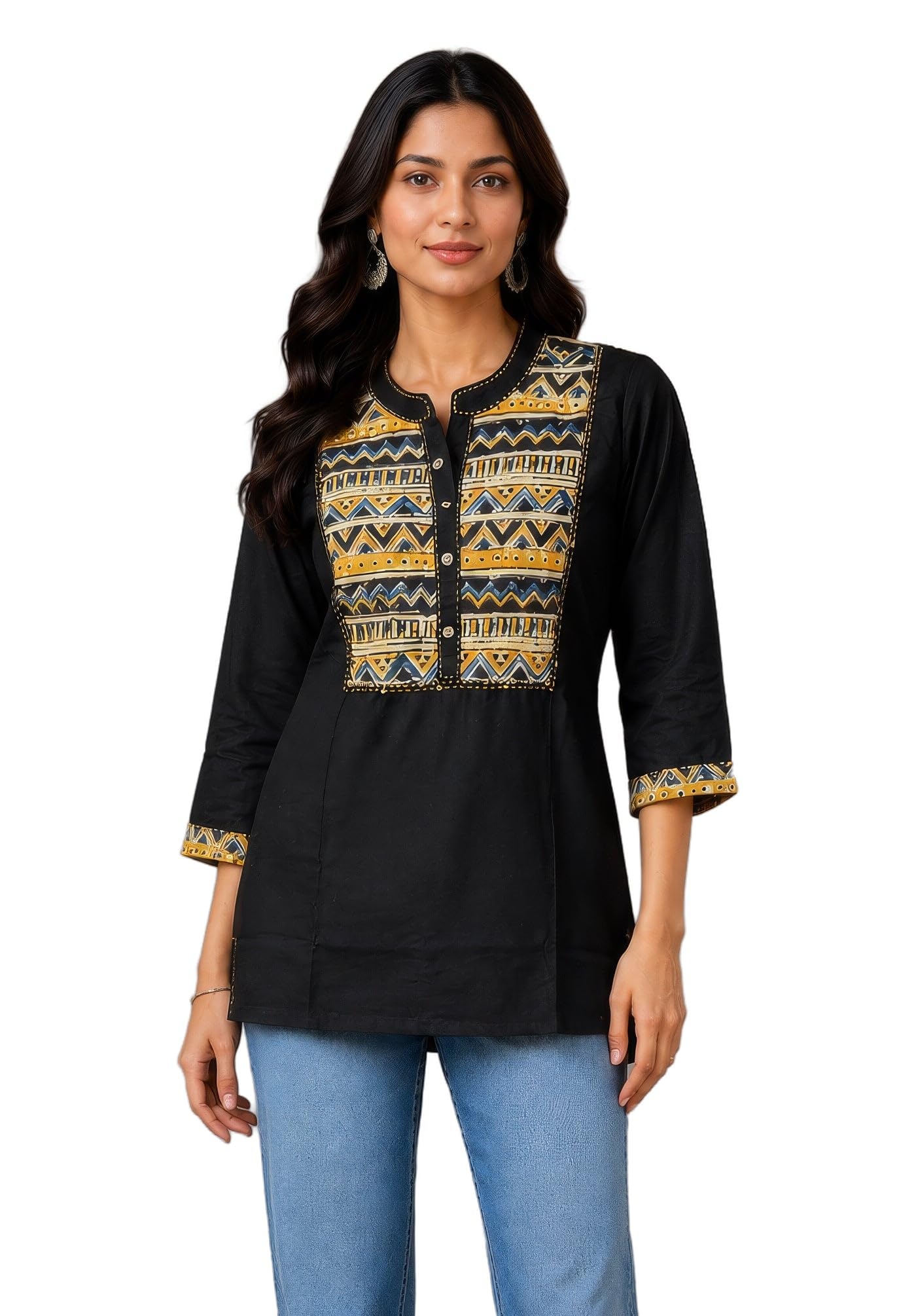 Ladyline Tunique en coton pour femme avec imprimé ethnique