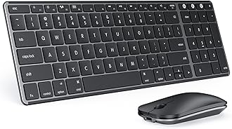 Bluetooth Keyboard and Mouse for Mac, Rechargeable Keyboard and Mouse, Stainless Steel, Full Size, Slim Wireless Keyboard Compatible with MacBook Pro/Air, iPad, iMac, Gray
