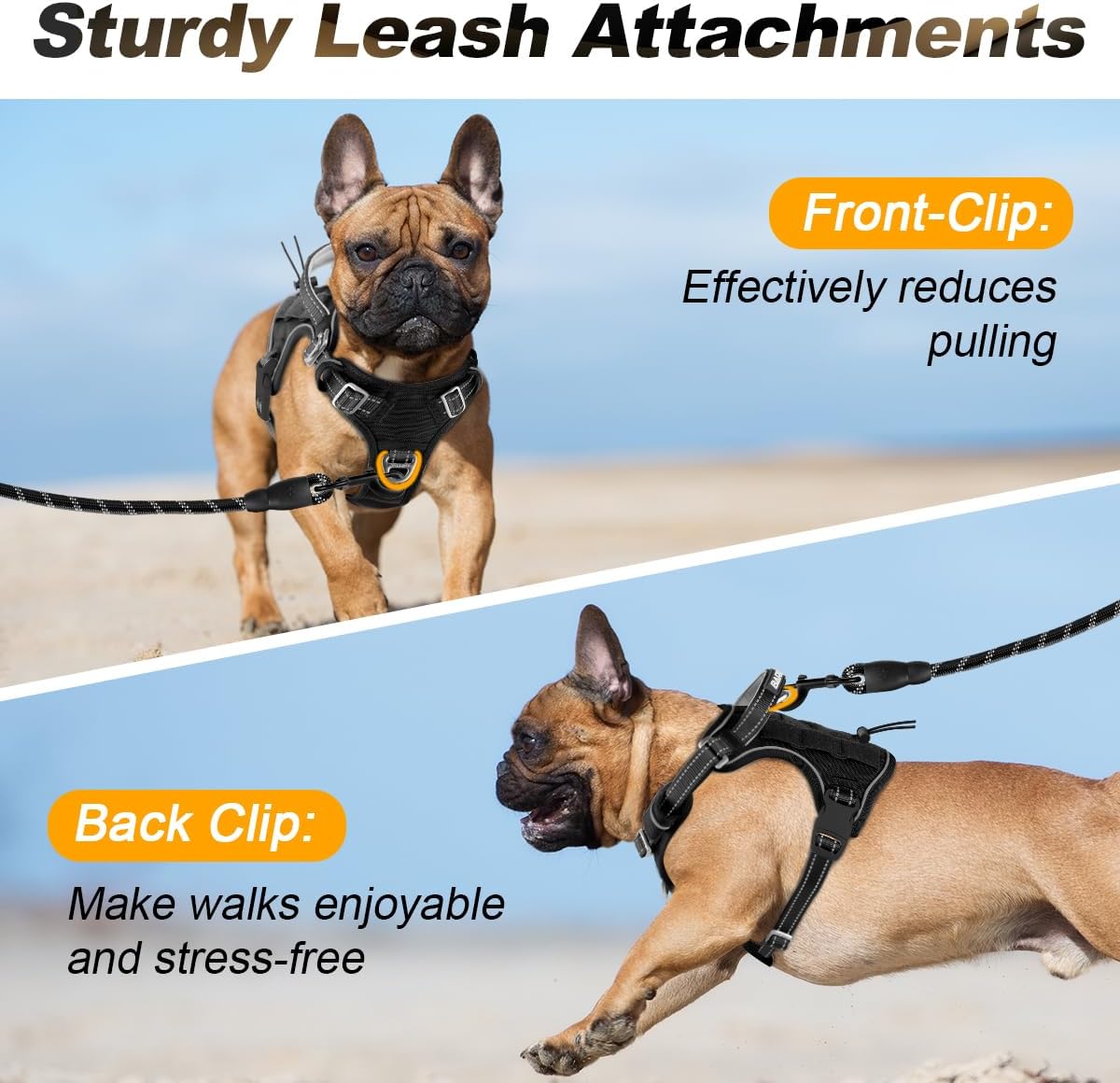 BARKBAY Service Dog Vest Tactical Dog Harness Medium Large Sized Dog No Pull Adjustable Dog Harness Reflective K9 Working Training Easy Control Military Molle System(Black,M)