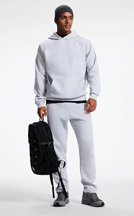 Men's Relaxed Fit Cotton Raglan Sleeve Hoodies Pullover Hooded Sweatshirt Casual Long Sleeve Shirts with Pocket