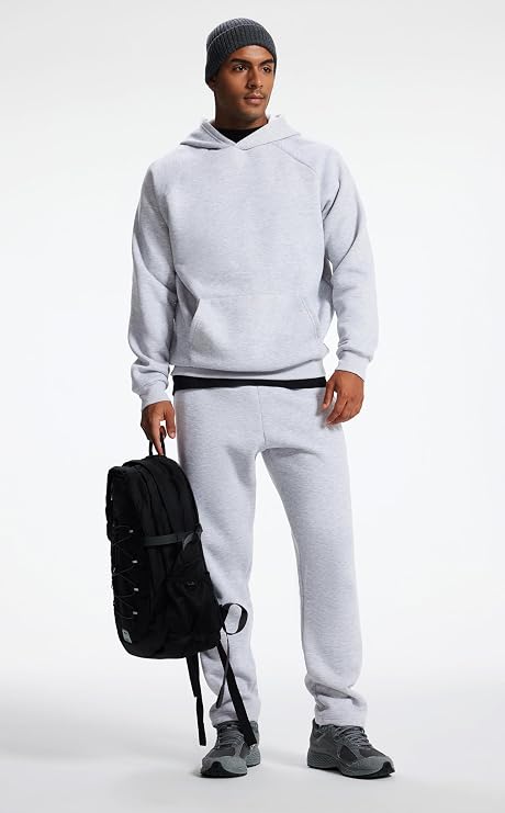 Men's Relaxed Fit Cotton Raglan Sleeve Hoodies Pullover Hooded Sweatshirt Casual Long Sleeve Shirts with Pocket