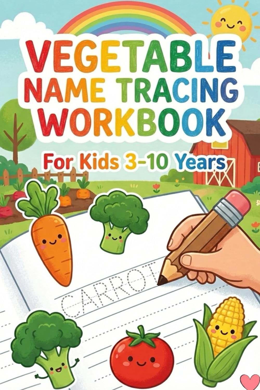 Vegetable Name Tracing Workbook for Kids: Fun Handwriting Practice & Alphabet Learning for Preschoolers & Kindergarten – Learn to Write Veggie Names (Ages 3-10)