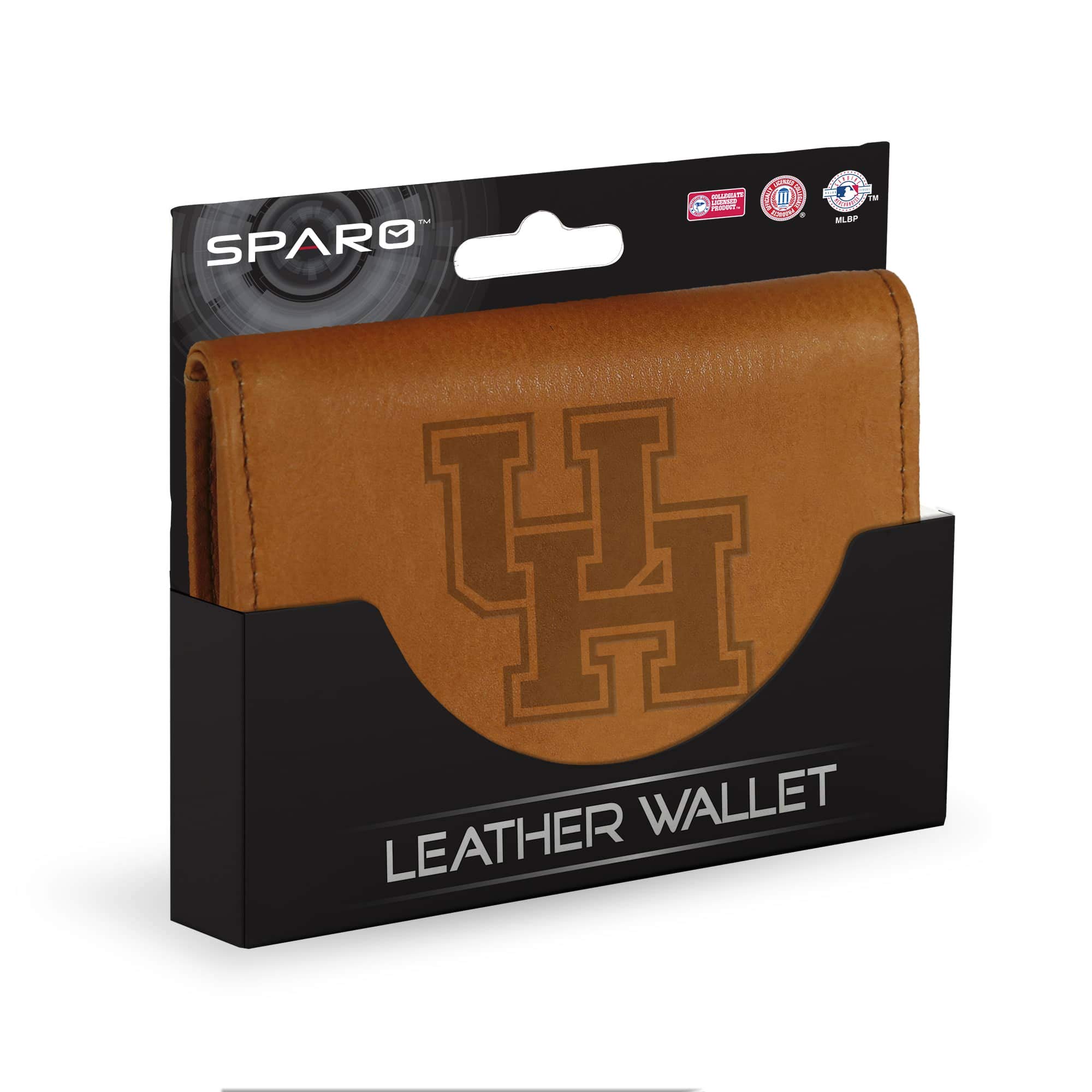Rico University of Houston Cougars Embossed Brown Leather Trifold Wallet